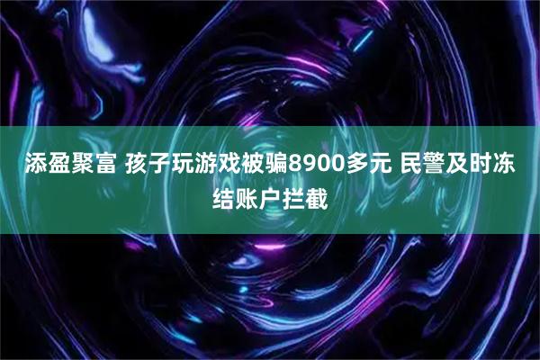 添盈聚富 孩子玩游戏被骗8900多元 民警及时冻结账户拦截